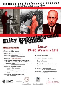 Konferencja: Elity komunistyczne w Polsce, Lublin 19–20 września 2013 r. [program]