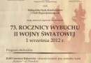 73. rocznica wybuchu II wojny światowej w Krakowie