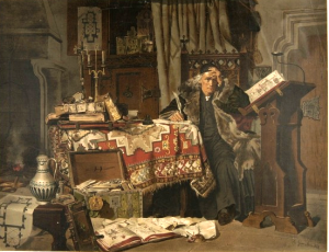 Jan Długosz w swojej pracowni na obrazie Jana Matejki