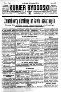 Relacja prasowa z rozpoczęcia procesu w sprawie zabójstwa Bronisława Pierackiego 20 listopada 1935 r.