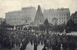 Odsłonięcie pomnika Adama Mickiewicza na Krakowskim Przedmieściu 1898