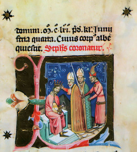 Koronacja Stefana III w 1162 r. Miał on wtedy zaledwie 15 lat.