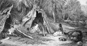Łowcy-zbieracze - rdzenni Australijczycy na XIX-wiecznej rycinie CC BY-SA 3.0