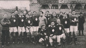 Piłkarska reprezentacja Polski przed pierwszym oficjalnym meczem - z Węgrami (18 grudnia 1921 w Budapeszcie)