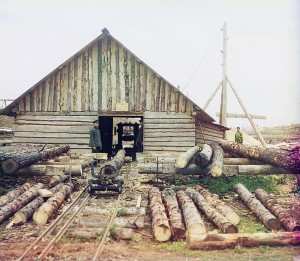 Tartak nad Oką, fot. Siergiej Prokudin-Gorski, 1912 r.