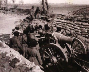 Artyleria podczas bitwy pod Sandepu, styczeń 1905 roku