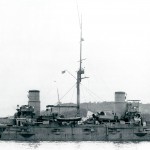 Japoński krążownik Kasuga po bitwie pod Cuszimą, 1905 r