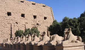 Karnak - aleja kriosfinksów, prowadząca do świątyni w Luksorze