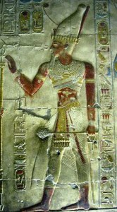 Seti I przedstawiony na świątyni w Abydos