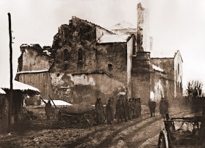 Ruiny kościoła w Sofii, pod ruinami wojska rosyjskie, 1878