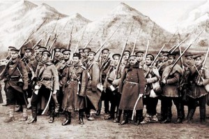 Suzdalski pułk piechoty podczas marszu na Adrianopol, styczeń 1878 r