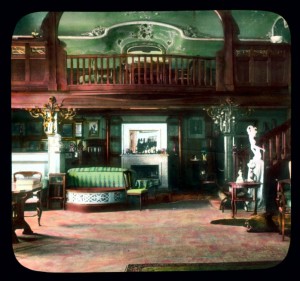 Wnętrza carskiej daczy w Peterhofie, zdjęcie koloryzowane z XX wieku
