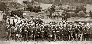 Wojskowi przed podpisaniem pokoju, San Stefano, 1878 r