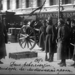 Barykada na ulicy Piotrogrodu, marzec 1917