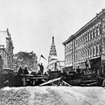 Barykada na ulicy w Petersburgu, 1905 r