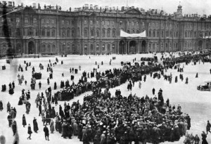 Demonstracja na Placu Pałacowym, styczeń 1917