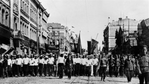 Demonstracja żołnierzy w Piotrogrodzie, 1917