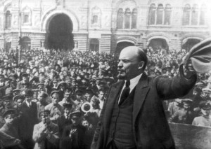 Lenin przemawiający do żołnierzy, listopad 1917