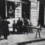 Posterunek policyjno-wojskowy w Łodzi w trakcie stanu wojennego, 1906