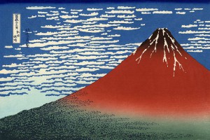 Piękna pogoda przy południowym wietrze / Czerwona Fudżi, Katsushika Hokusai