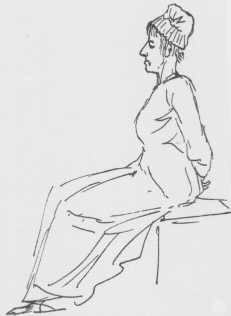 Maria Antonina jako Wdowa Kapet w drodze na ścięcie, rys. Jacques Luois-David
