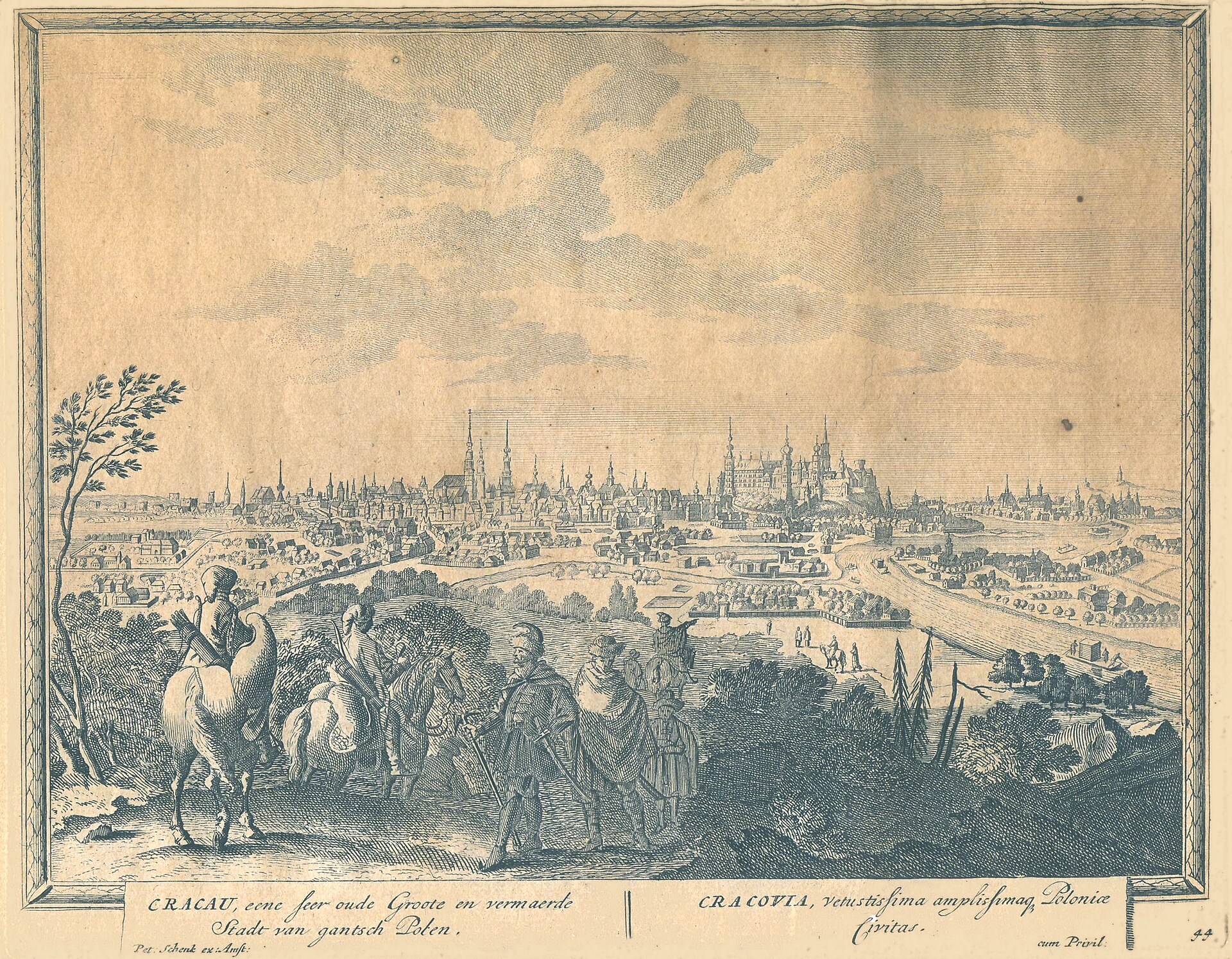 Panorama Krakowa, prawdopodobnie XVII lub XVIII w.